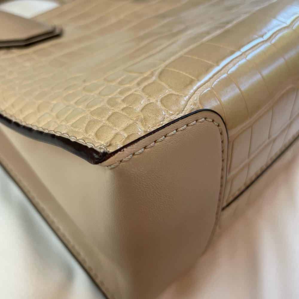 Michael Kors Tan Croc-Embossed Crossbody Bag - Picture 15 of 16